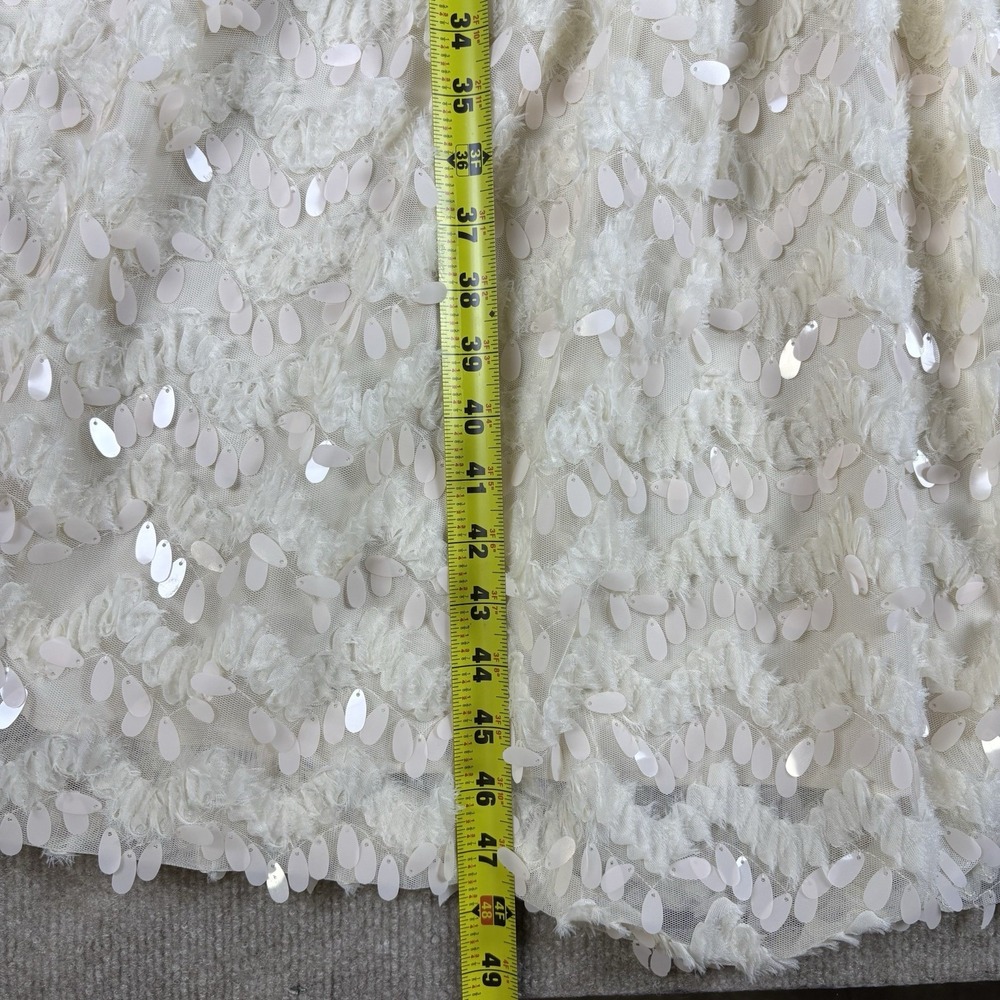 Ivy City Co Cloud Nine Sparkle Dress Ivory Sequin Smocked Maxi Women's S NWT - Picture 7 of 16